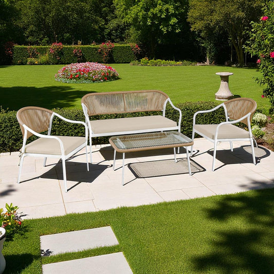 Calira Outdoor Set with 3 Chairs and Table – Beige & Light Brown